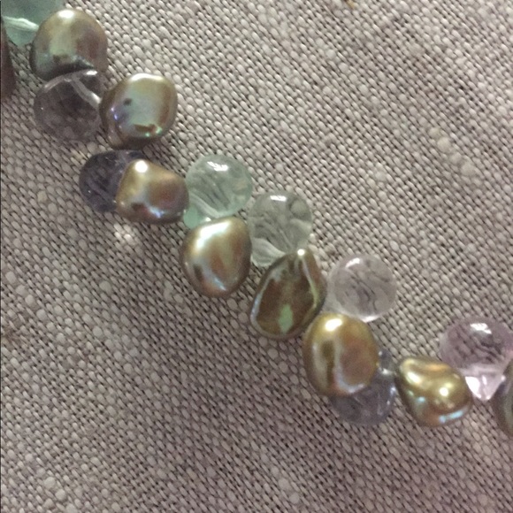 NWT Honora Keshi Pearl & Crystal Choker Necklace - Picture 3 of 3
